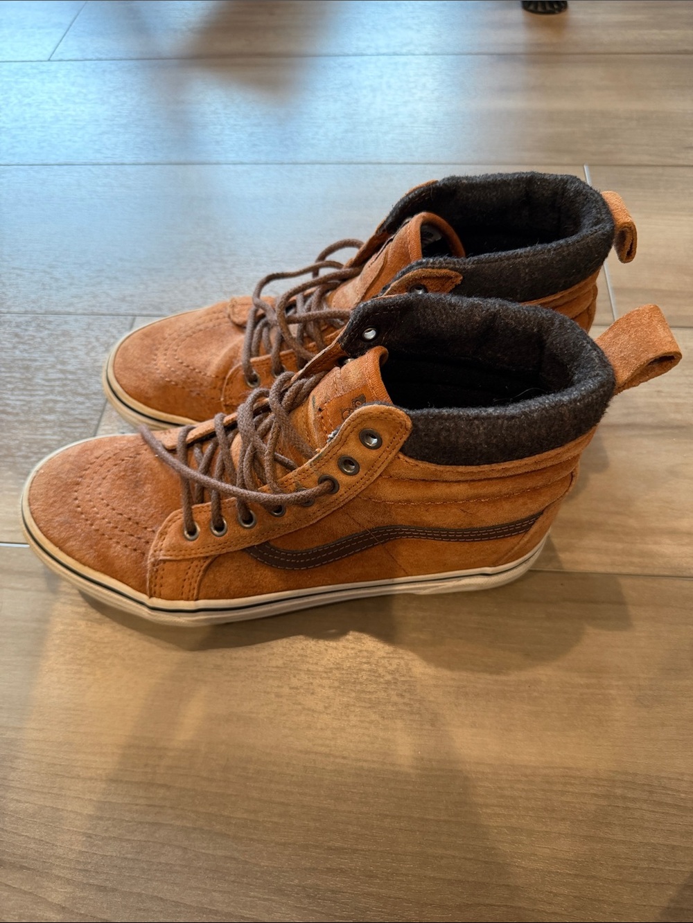 Vans MTE High-Top Suede Sneakers in Tan with Dark Trim